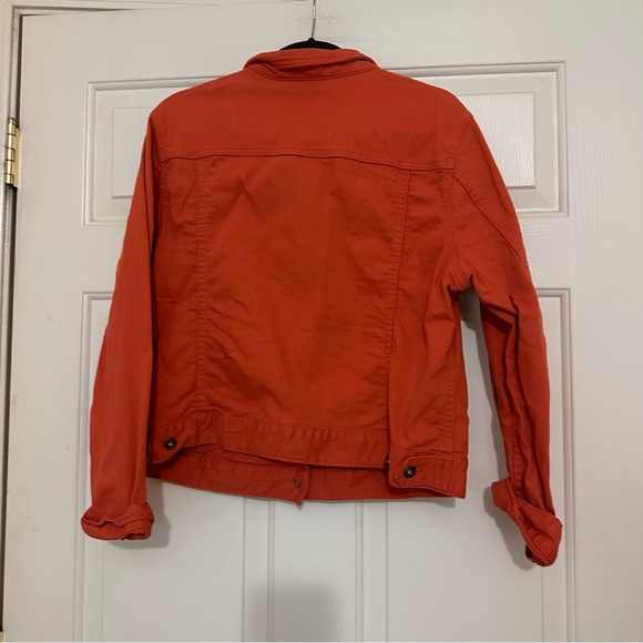 LL Bean Women's Coral Denim Jean Jacket Size Large Petite LP - Picture 4 of 7